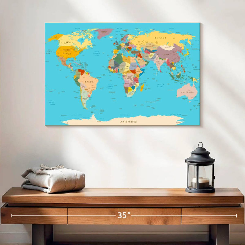 Detailed World Map - Print, null