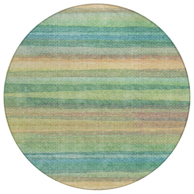 Machine Washable Indoor/Outdoor Xhevrie Aloe Rug