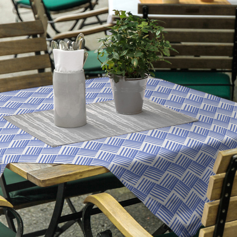 Rayures nattes classiques Nappe, Bleu/blanc