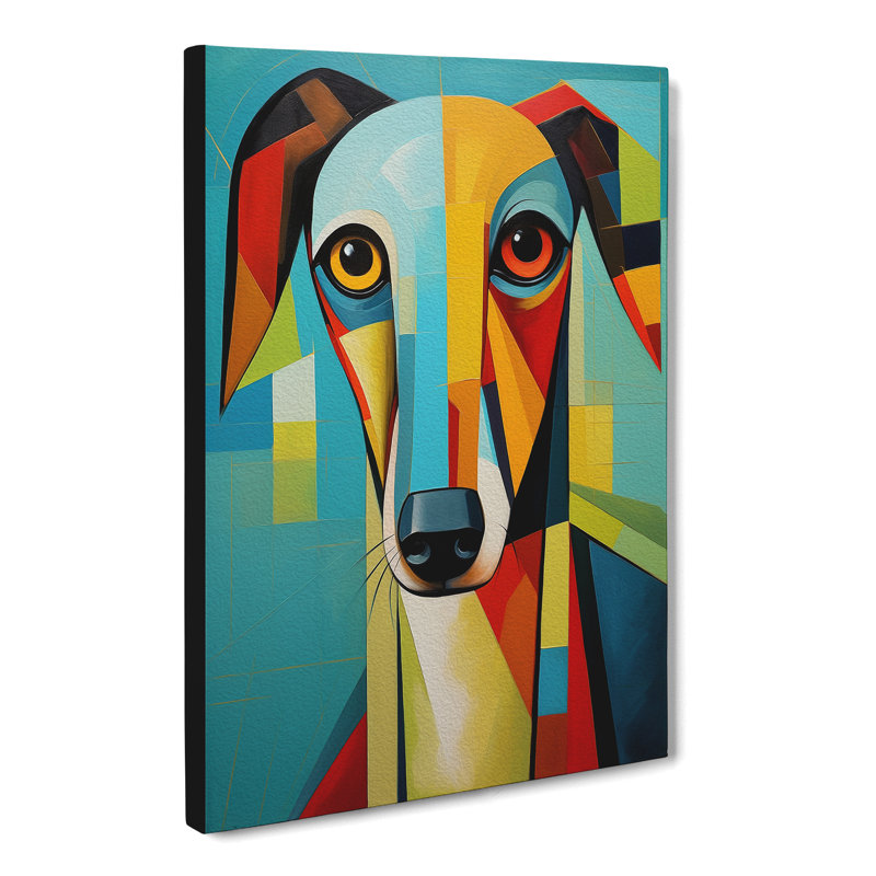 Whippet Constructivism No.2 - No Frame Print, 60cm H x 40cm W x 3cm D