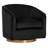 Saiya Velvet Swivel Armchair - Black-1356390392
