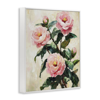 Coquelicots roses peints avec bourgeons, estampe numérique, conception de Petal Prints Design