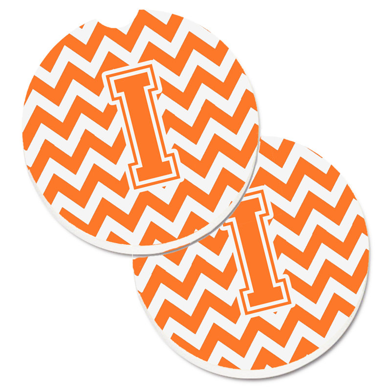 Sous-verre pour voiture, I, Orange / blanc