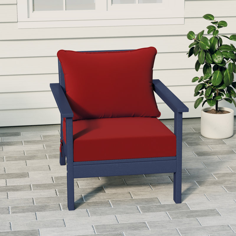 Chaise avec coussins Hydea, Marine, Rouge