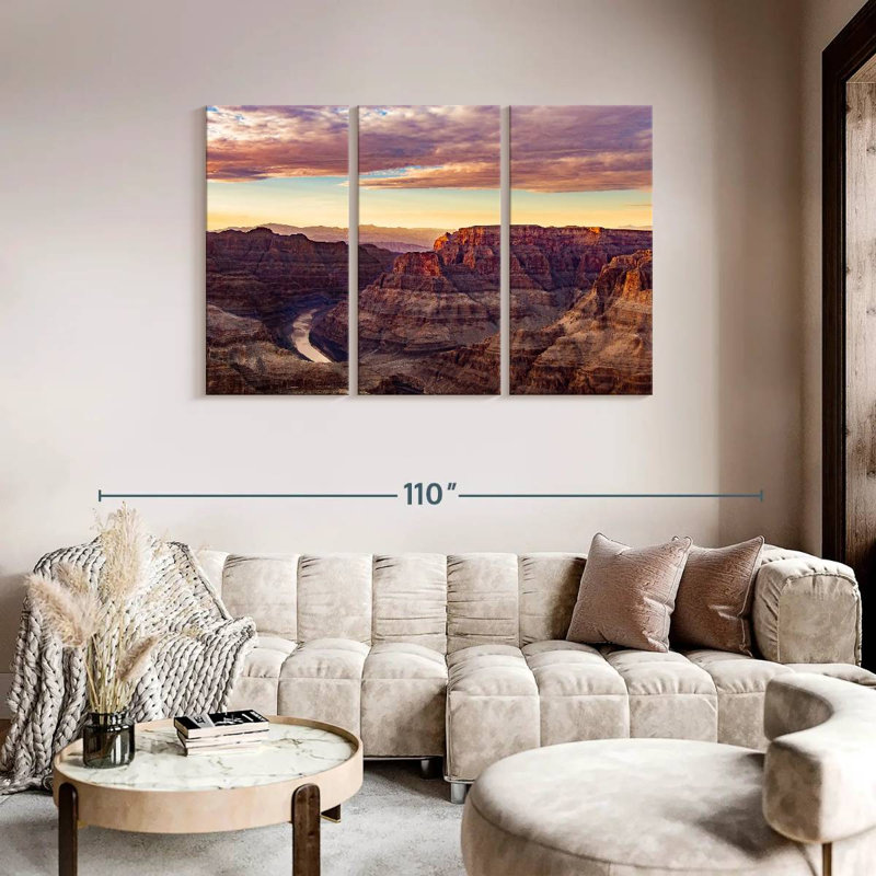 " Grand Canyon Rock Forms " 3 - Pieces, 48" H x 74" W x 1.25" D
