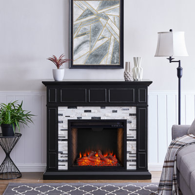 Toddington Marble Fireplace w/ Criss-Cross Electric Firebox