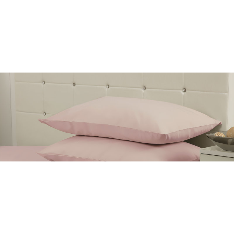 200 TC 50/50 Percale Polycotton Cotton Blend Pillowcase, Powder Pink