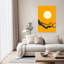 Vol lunaire fantomatique, chauve-souris, oiseau, paysage d'automne, affiche murale minimaliste et abstraite-1232758569