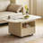 47.24" Crystal-cream Solid Wood Rectangular Coffee Table
