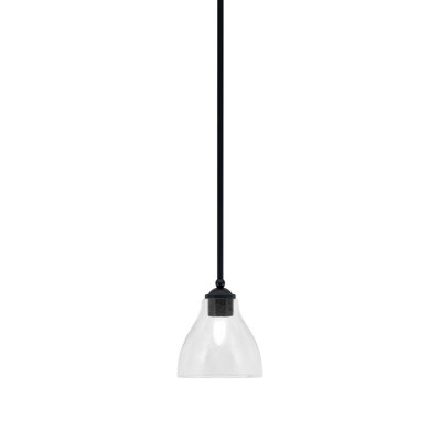 Zilo Stem Hung Mini Pendant Shown In Dark Granite Finish With 6.25" Glass