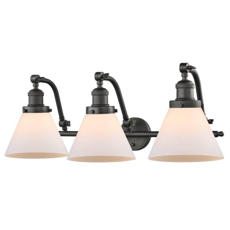 Plumlee 3 - Light Dimmable Vanity Light, Oil Rubbed Bronze, Matte White Cased, 3 W LED Vintage Dimmable Bulb
