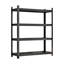 4 Height-Adjustable Metal Storage Rack, 63" H, 45.15" W, 17.7" D, Black, Stable & Strong, 1600 Lbs Total Capacity, Quick Installation Vertical Adjustable Tall, Wide, Deep, Spacious, Supports 400 Per