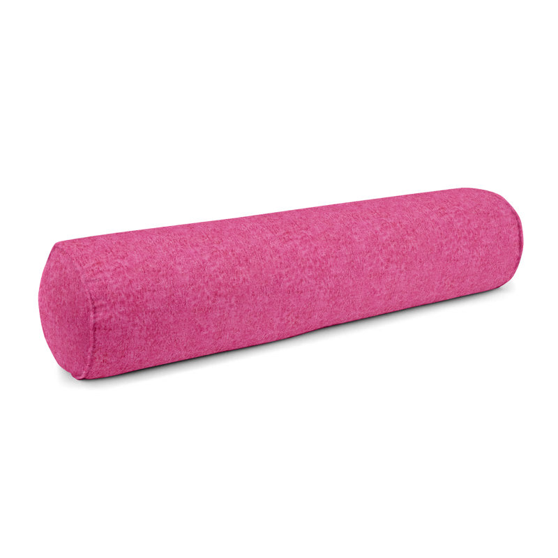 Coussin de traversin de couleur unie en mélange de duvet jaune, 8 po x 24 po, Rose