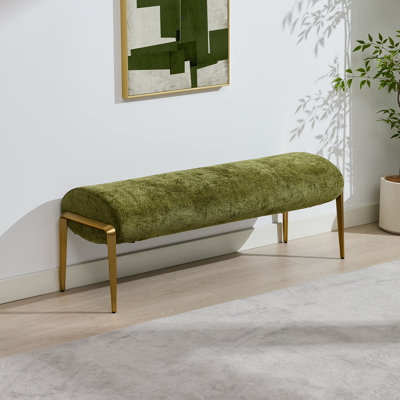 Banc rembourré moderne avec cadre de chevet en métal de longueur 51,57 po