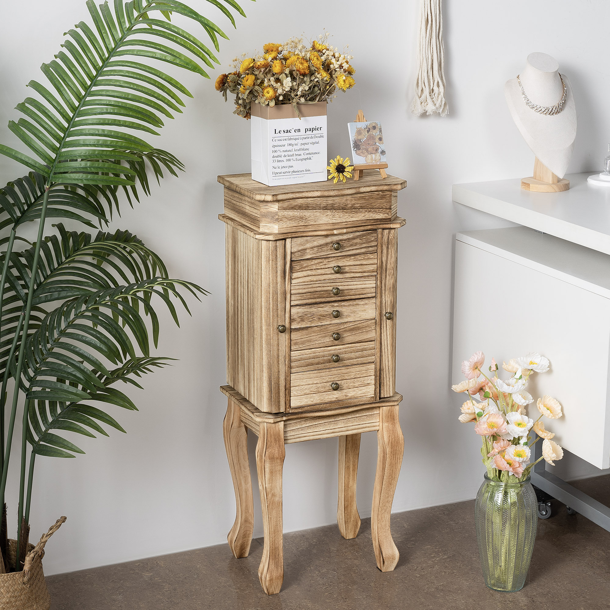 Millwood Pines Deerica Jewelry Armoire with Mirror Reviews Wayfair