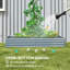 Outsunny Galvanised Raised Garden Bed, 180 x 90 x 30cm, Silver