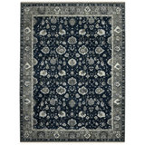 Nuit Arabe Wool Geometric Area Rug in Blue