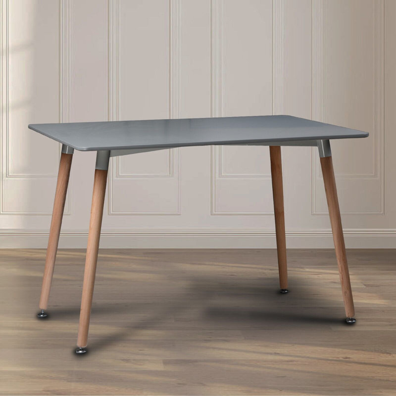 Waris Beech Solid Wood Dining Table, Grey