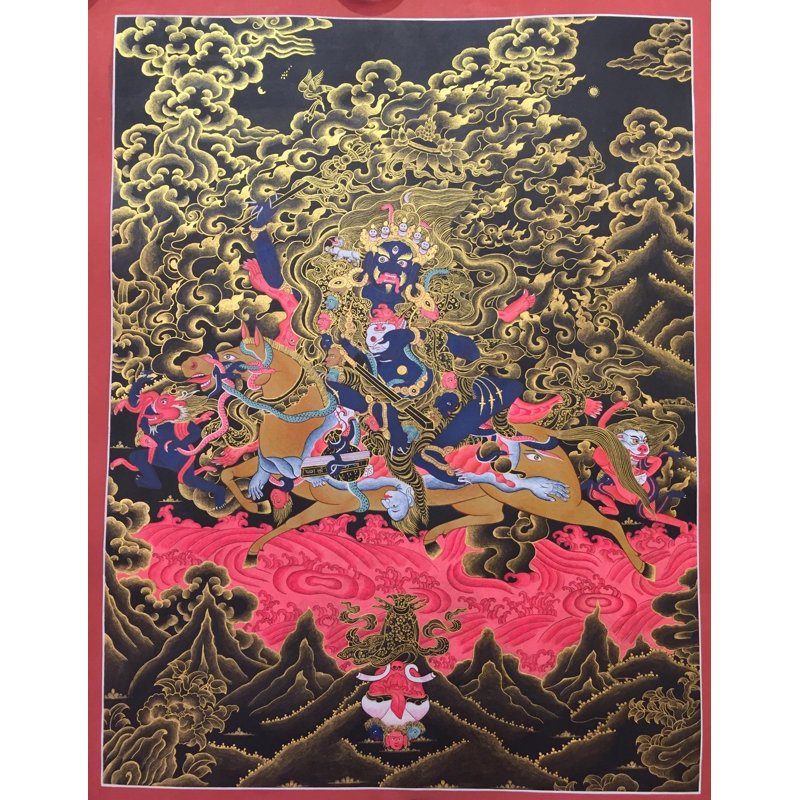 Dharmapala Palden Lhamo (Brocadeless Thangka)