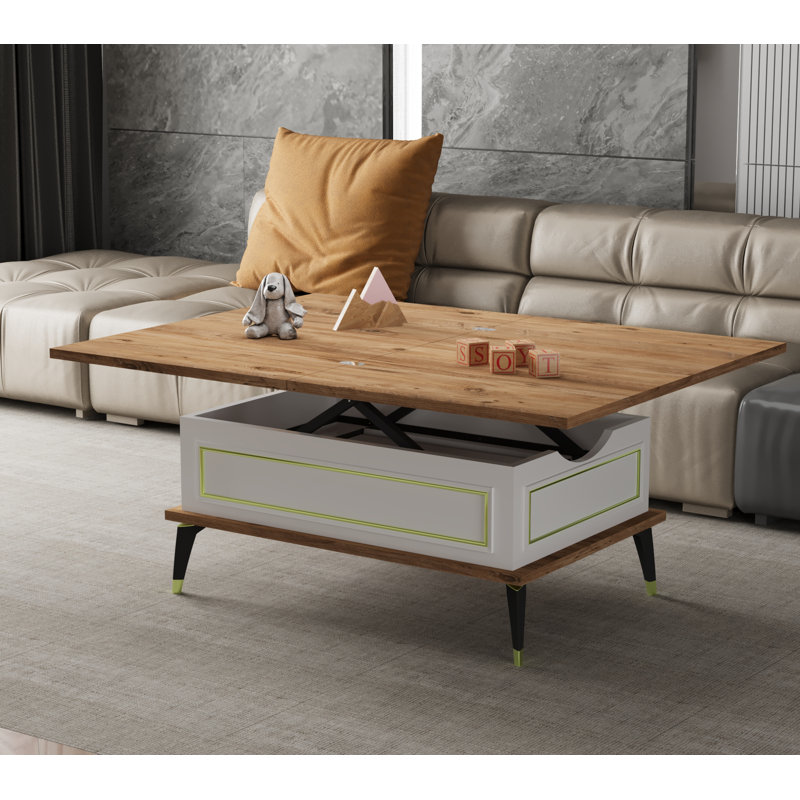 Ryann Extendable Lift Top Coffee Table 6 IN 1, Brown