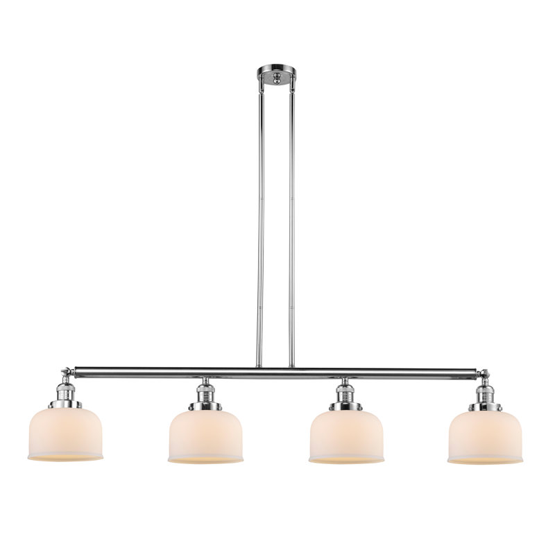 Luminaire suspendu linéaire à 4 lumières pour îlot de cuisine Shockey, Ampoule non incluse, Boîtier blanc mat