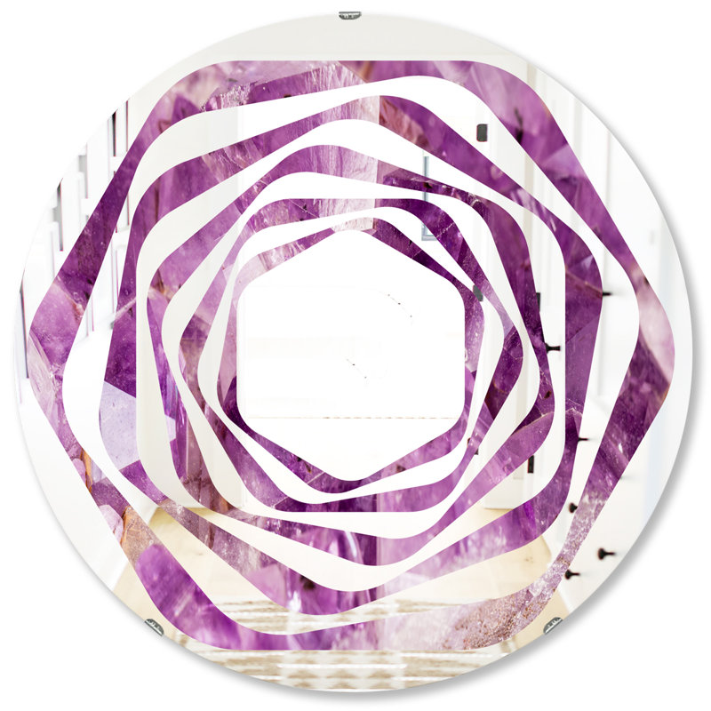 Miroir mural moderne sans cadre whirl macro, 23,6 po x 23,6 po