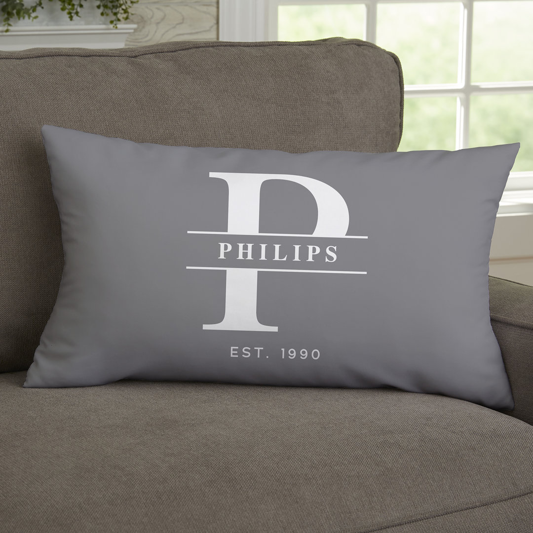 Lavish Last Name Personalized Lumbar Velvet Throw Pillow Personalization Mall 