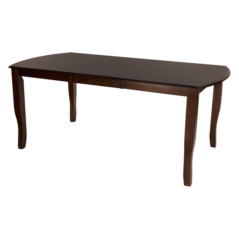 Table de salle à manger traditionnelle avec placage de manguier et cerisier foncé, rallonge séparée, table à 6 places, finition cerisier, 6 zones