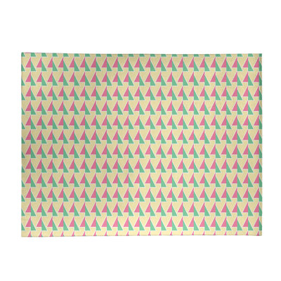 Tapis à flèches déplacées rose/jaune clair/vert