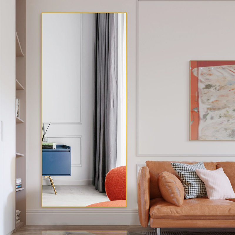 Miroir de plancher pleine longueur FL, Doré, 71 po x 31 po