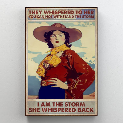 «Cowboy I Am The Storm - 1 pièce», reproduction d'art graphique sur toile tendue
