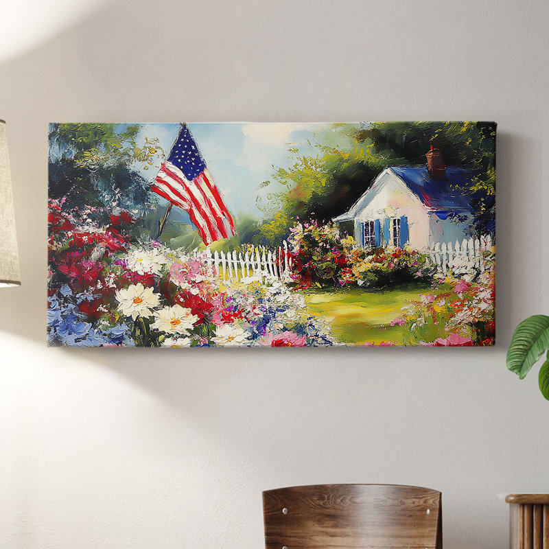 Série Americana -XI - Toile tendue avec châssis - Prêt à accrocher, H 24 po x l 48 po