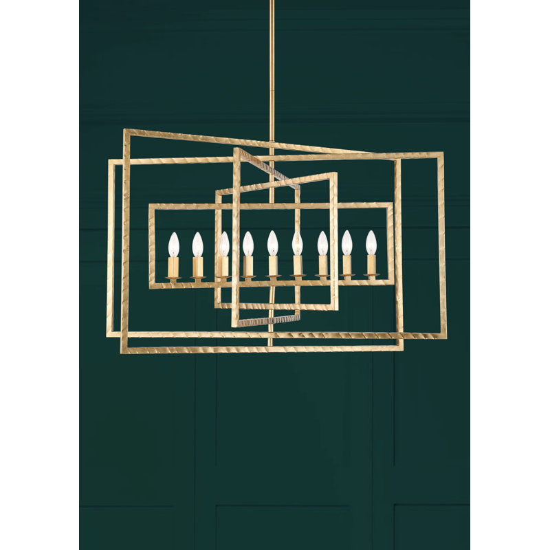 9 - Light Dimmable Geometric Chandelier