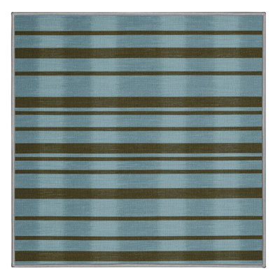Tapis gris à rayures horizontales lavable à la machine