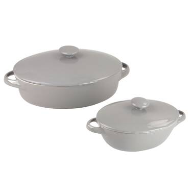 Crock-Pot Artistan 2-Piece Round Stoneware Casseroles Set with Lid  985112842M - The Home Depot