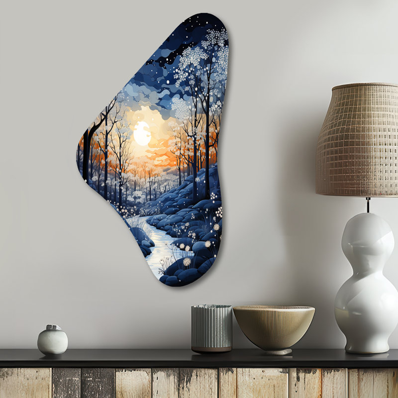 «Guanciale Forest», hiver, bleu, monochrome, H 31 po x l 17 po