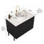 Meuble-lavabo et lavabo autoportant spacieux en pierre de style céramique pour maisons modernes