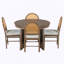 Ensemble de table de salle à manger 5 pièces pour 5 personnes, ensemble de table de salle à manger extensible rétro avec 4 chaises rembourrées-1848539528