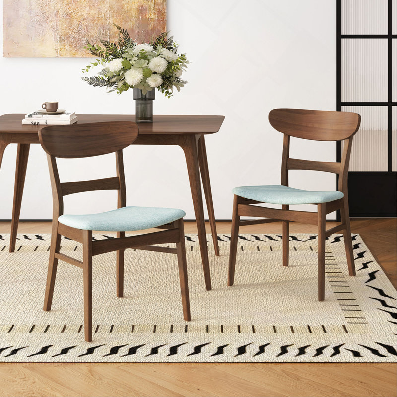 Chaise de salle à manger (ensemble de 2), Vert, Marron foncé