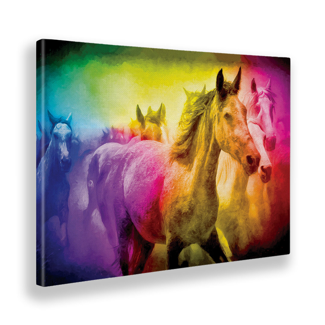 Kunstdruck Colorful Horses von Giallobus