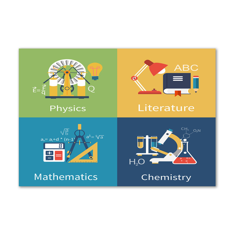 School Subjects - Wrapped Canvas Print