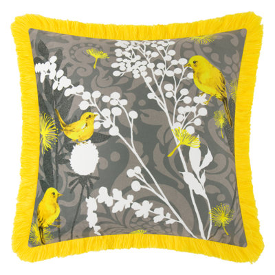  Housse de coussin en velours à pampilles