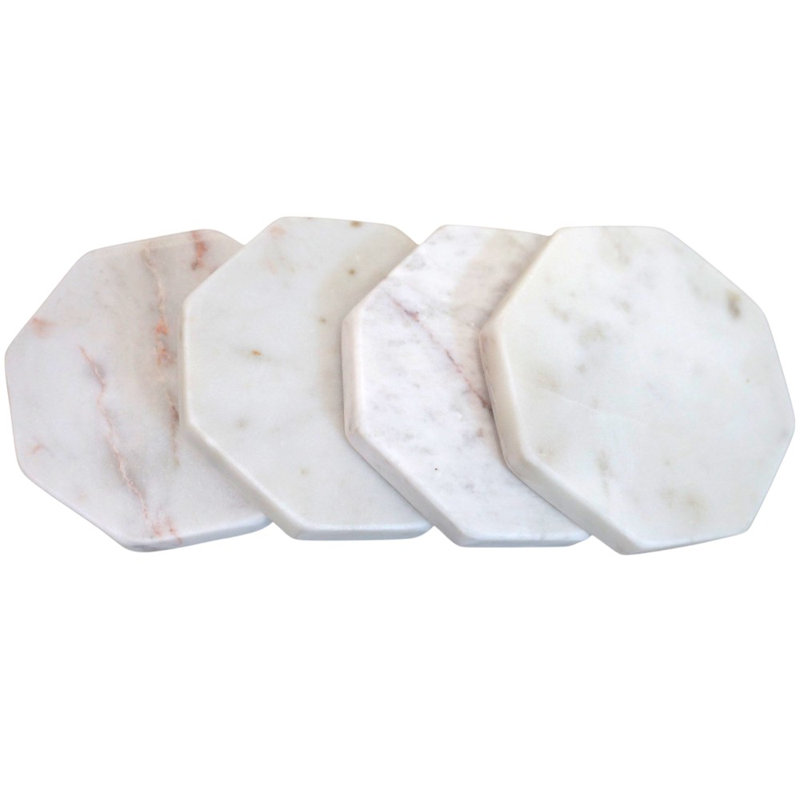 Ensemble de 4 sous-verres en marbre octogonaux Great Gift Idea 
