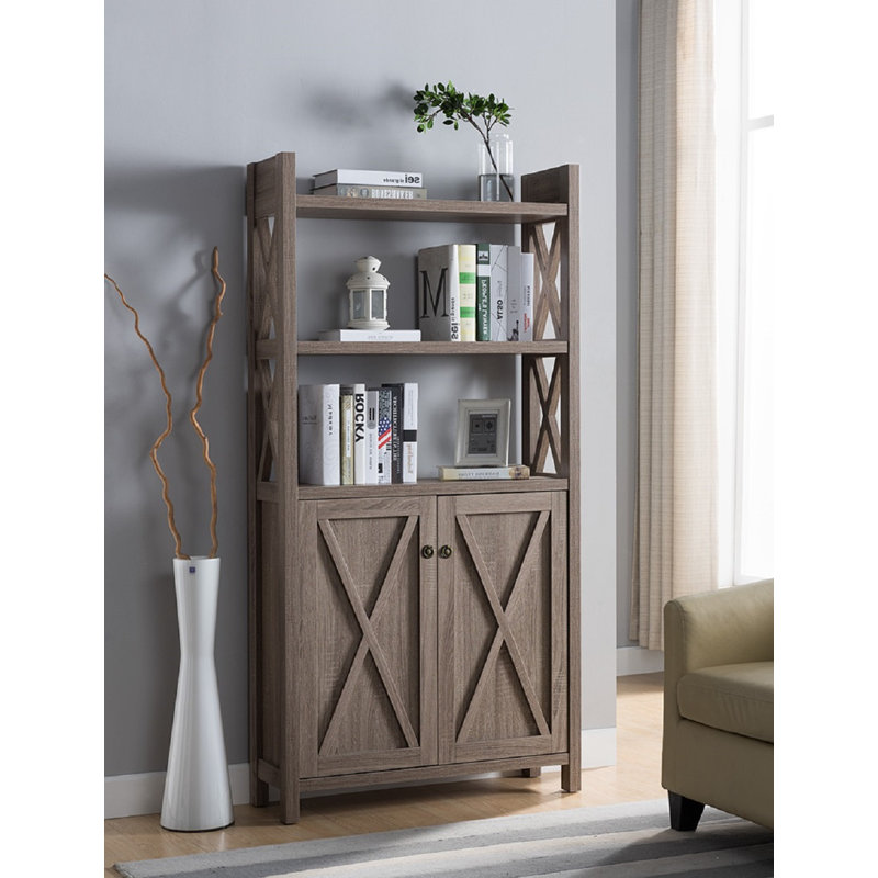Armoire de rangement à 2 portes H 69 po x l 34 po Gilgrist, Taupe foncé