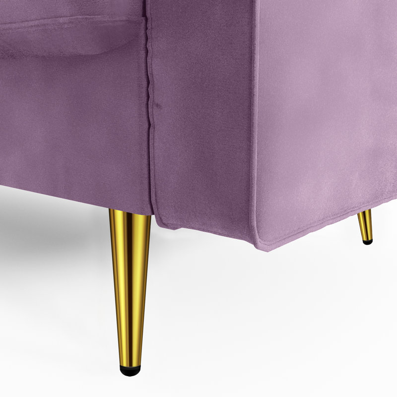 Madalinn 58'' Velvet Loveseat, Lavender Velvet