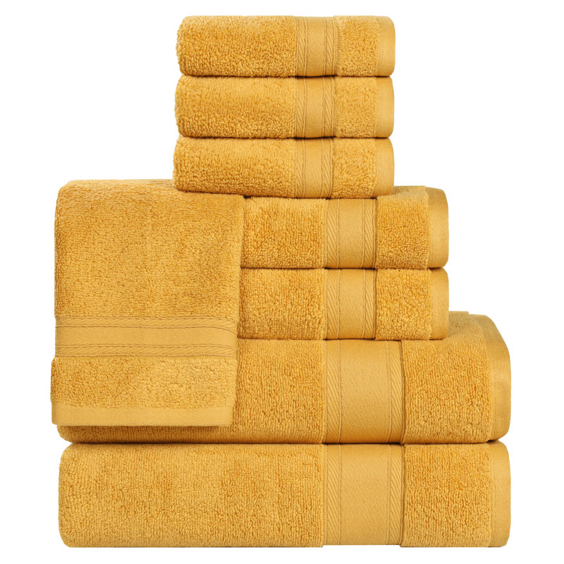 Coton absorbant doux Belmont, Doré, Ensemble de serviettes 8 pièces