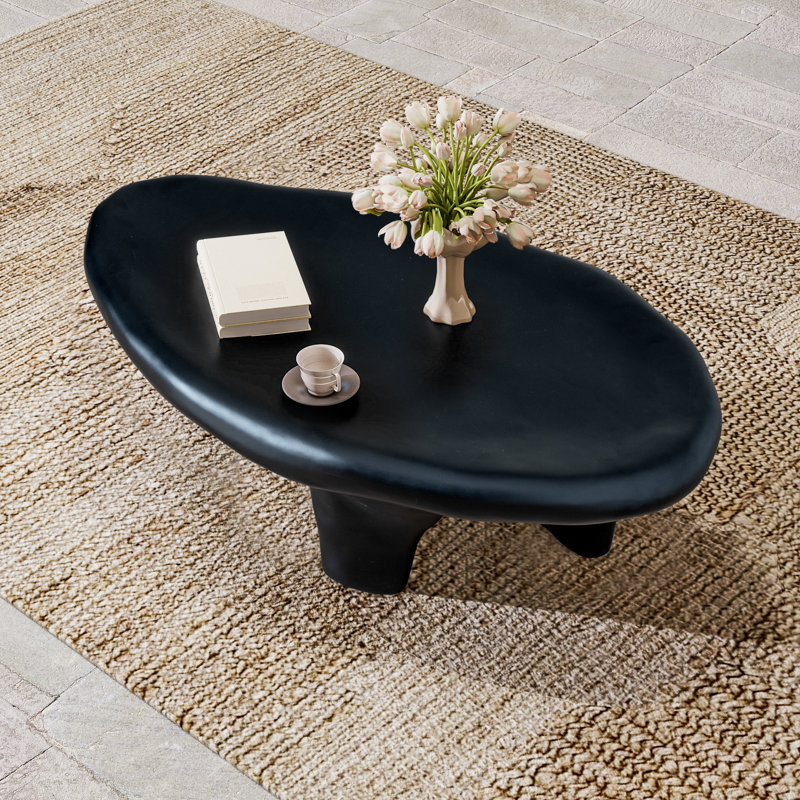 Deira 120cm Cloud-Shaped Fibreglass Coffee Table, Black