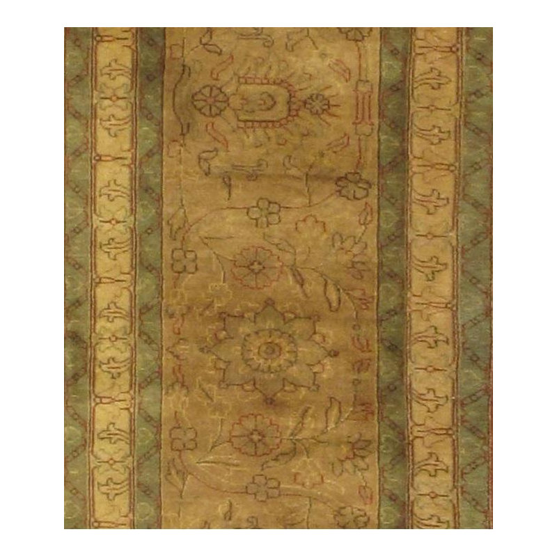 Wool Oriental Area Rug in Brown/Green