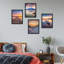 Ensemble de 4 impressions murales colorées encadrées au coucher du soleil-93012377-93012379