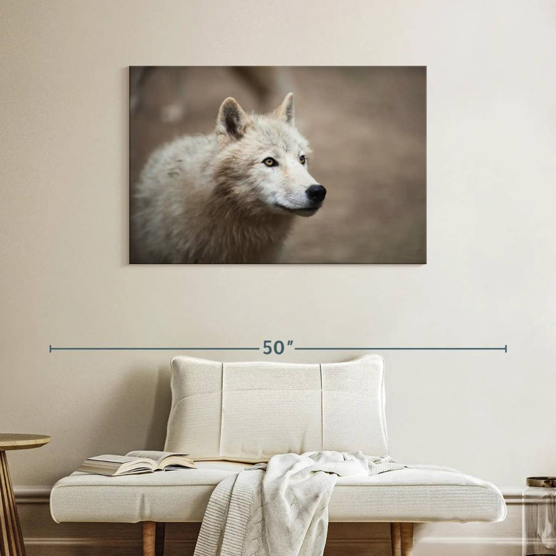 Loup blanc arctique, H 26 po x l 39 po
